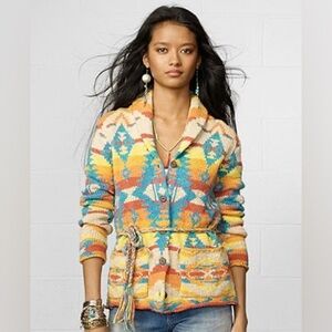 Denim & Supply Ralph Lauren Multicolor Aztec Shawl Collar Cardigan
